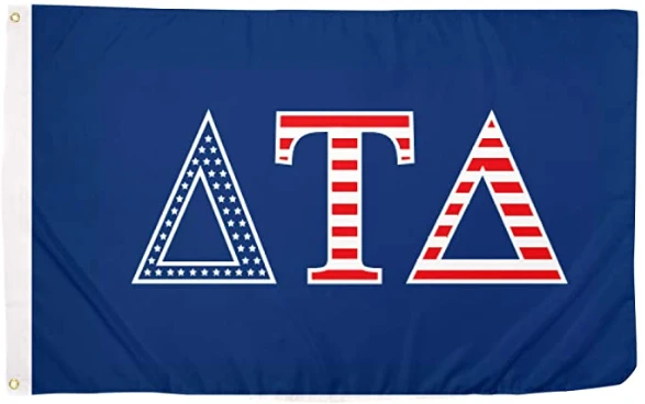 Delta Tau Delta USA Letter Fraternity Flag -3 x 5 ft Delts Banner -100% polyester-2 Metal Grommets by flagsshop