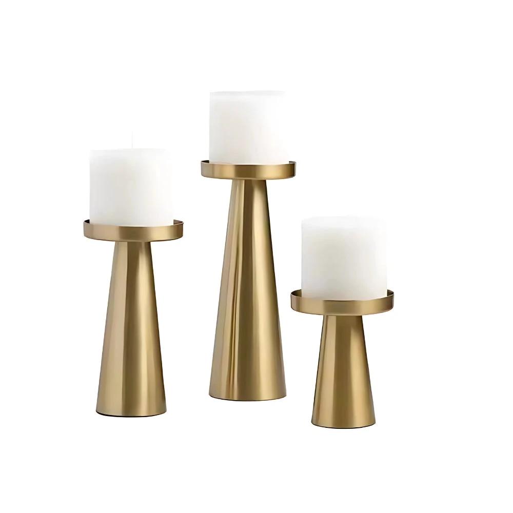 Elegant Brass Candle Holders | Set of 3 by Casa & Beyond