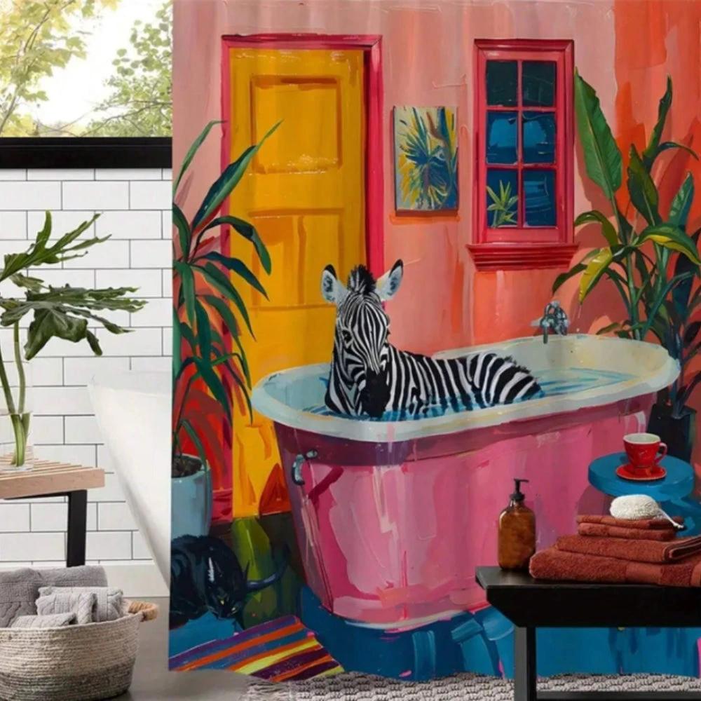 Playful Pink Zebra Curtain by Casa & Beyond
