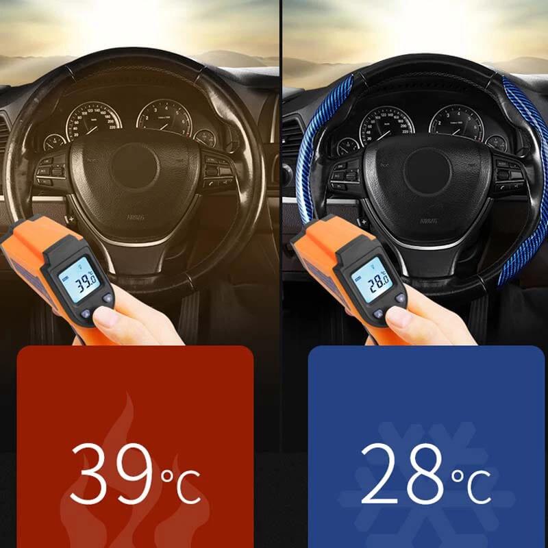 Universal Laser Carbon Fiber Pattern Steering Wheel Cover by BowLift