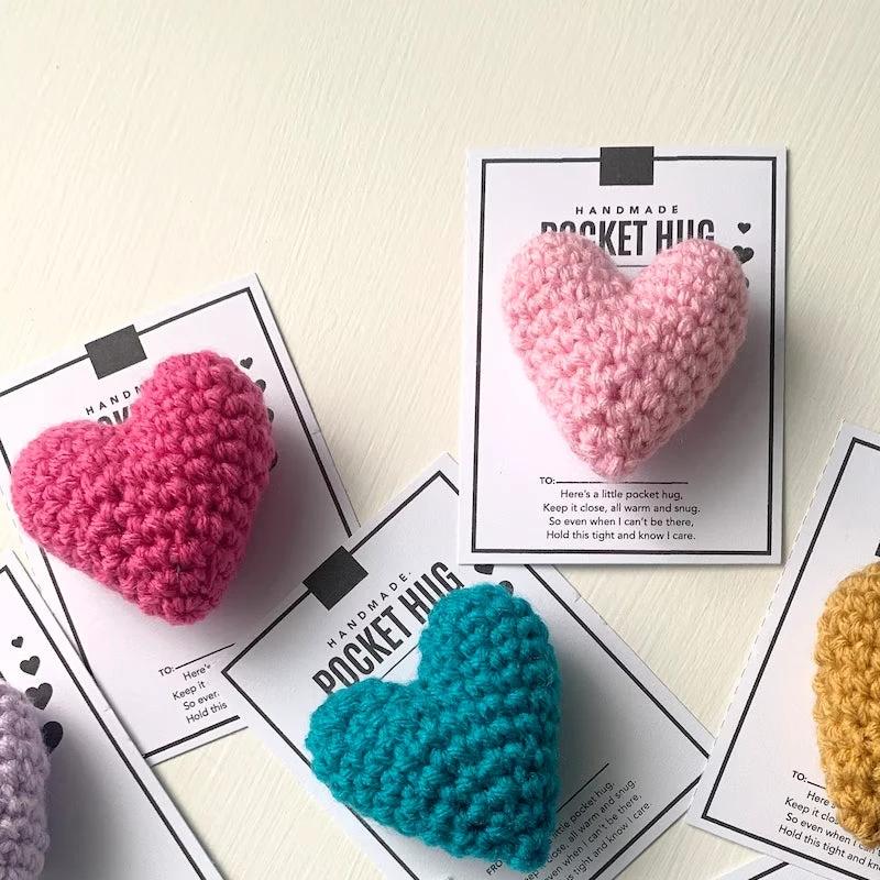 Pocket Hug Crocheted Heart Small Gift by BowLift
