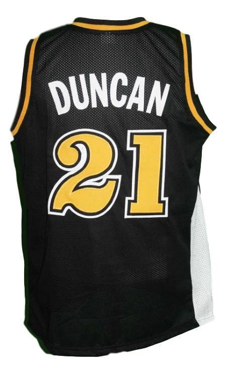 Tim Duncan Jersey #21 Wake Forest College Basketball Sewn Black by My store basketball