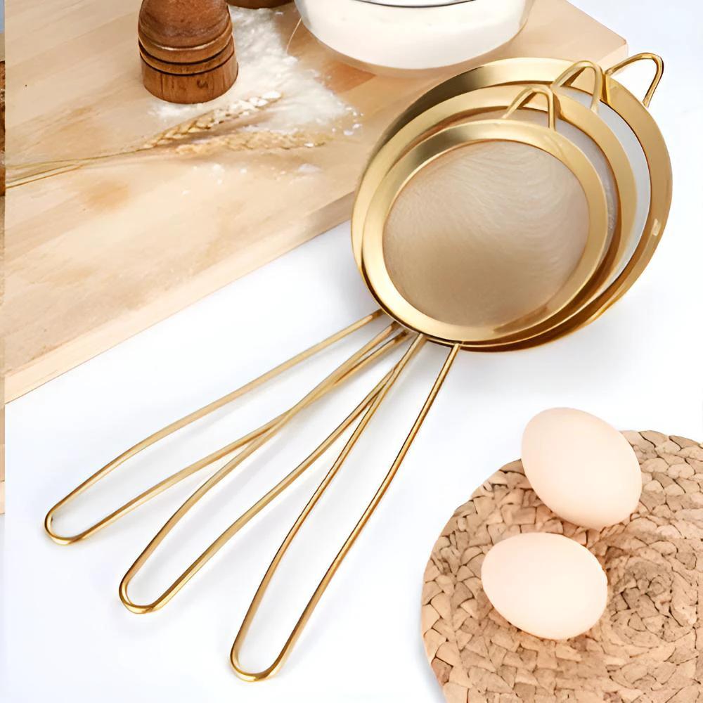 Gold Fine Mesh Strainer by Casa & Beyond