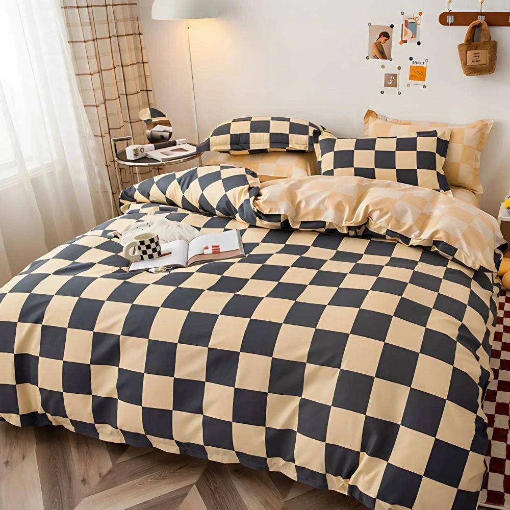 Chateau Checkered Bedding Set | 3pcs Set by Casa & Beyond