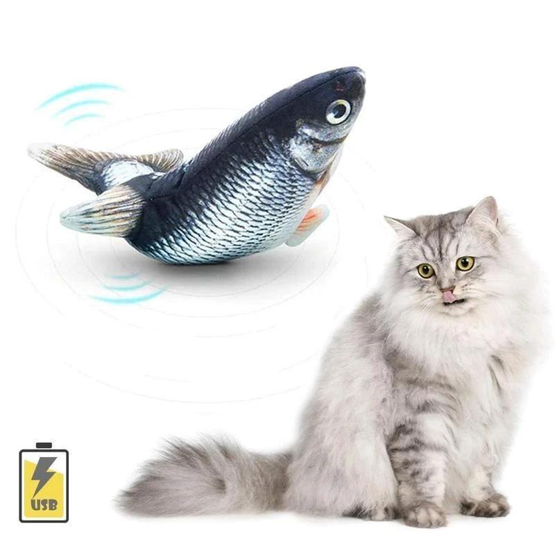 USB rechargeable simulation fishing toy for cats by Bowlift
