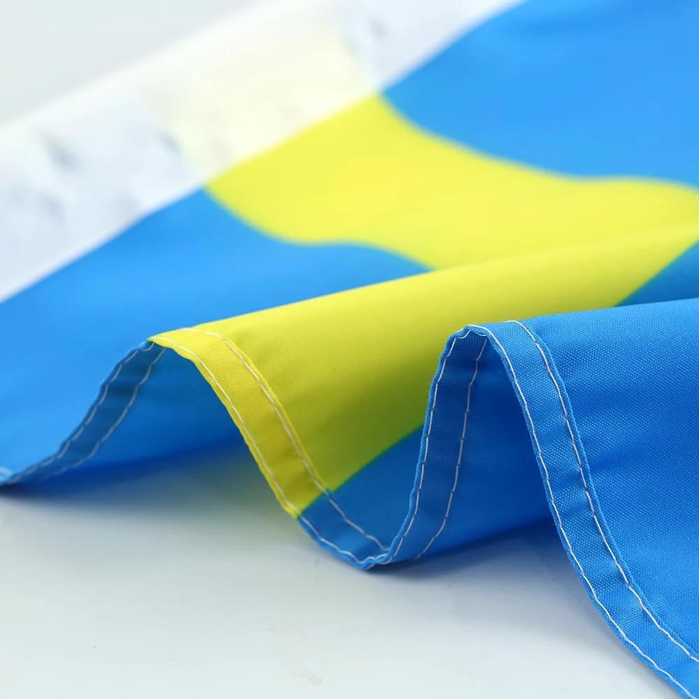 Swedish Flag Car Window Flag of Sweden 11X18 Inch(28x46cm) 100% Polyester, Strong White Flagpole by flagsshop