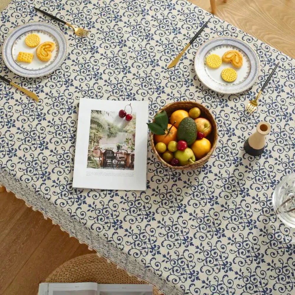 Cottage Chic Patterned Tablecloth by Casa & Beyond
