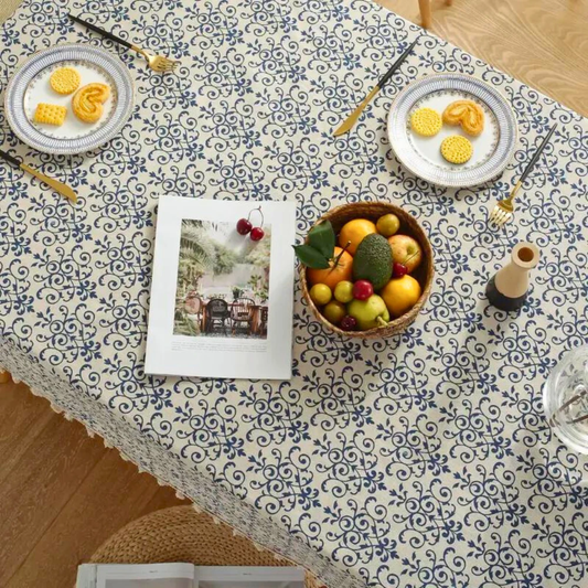 Cottage Chic Patterned Tablecloth by Casa & Beyond