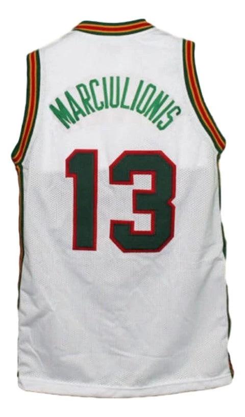 Sarunas Marciluionis Jersey #13 Lietuva Lithuania Basketball New White by My store basketball