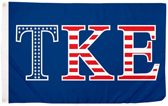 Tau Kappa Epsilon Fraternity USA Pattern Letter Flag-3 x 5 ft TKE Banner-100% polyester-2 Metal Grommets by flagsshop