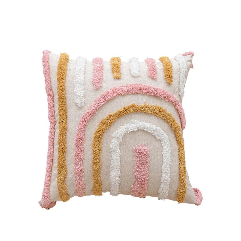 Tassel-Trimmed Boho Floral Cushions by Casa & Beyond
