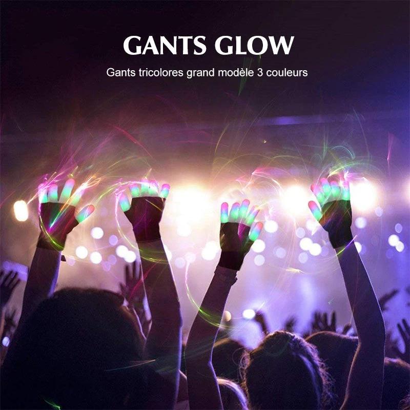 Leather Gloves Finger Lights 3 Colors 6 Modes by Bowlift