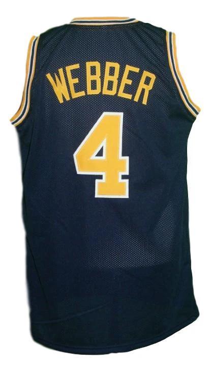Chris Webber Jersey #4 Michigan College Basketball Sewn Navy Blue by My store basketball
