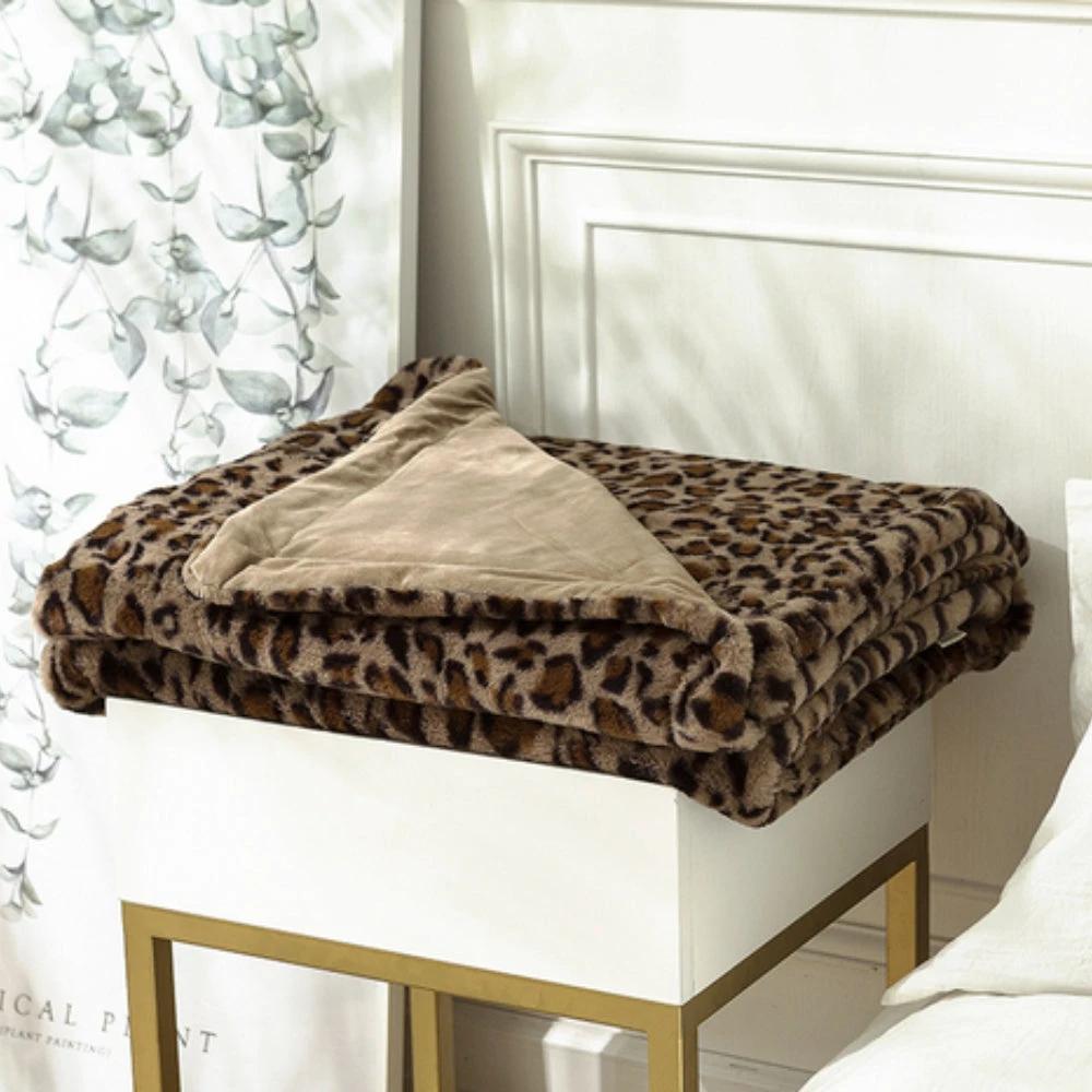 Wild Elegance Leopard Print Blanket by Casa & Beyond
