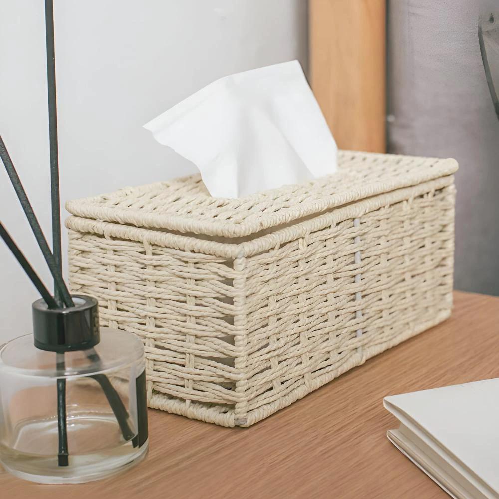 Rustic Rattan Tissue Box by Casa & Beyond