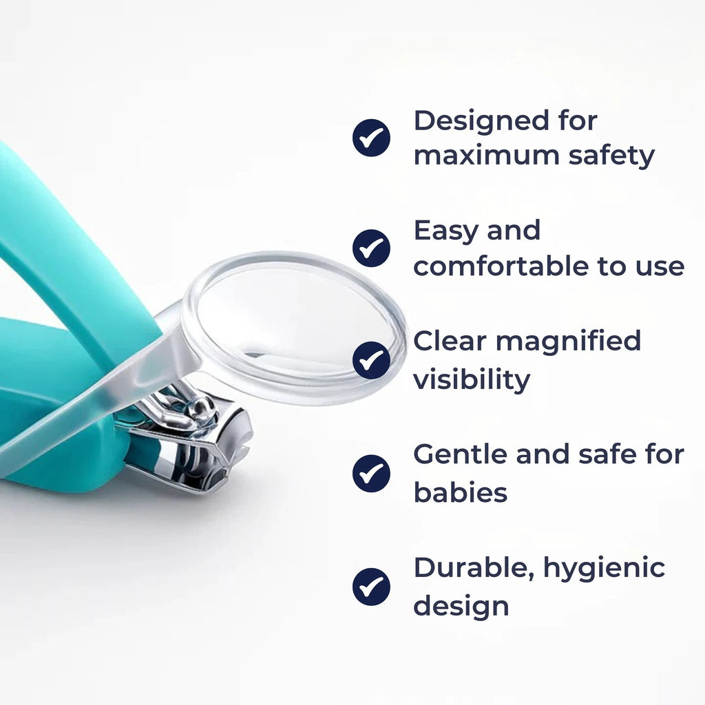 Built-in Magnifier – Stainless Steel Blades – Safe Grip for Newborns & Infants Bowlift by Bowlift