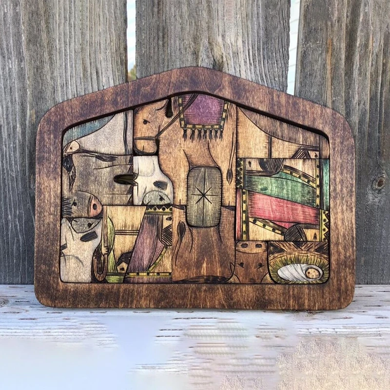 Wooden puzzle set by JéSus by Bowlift