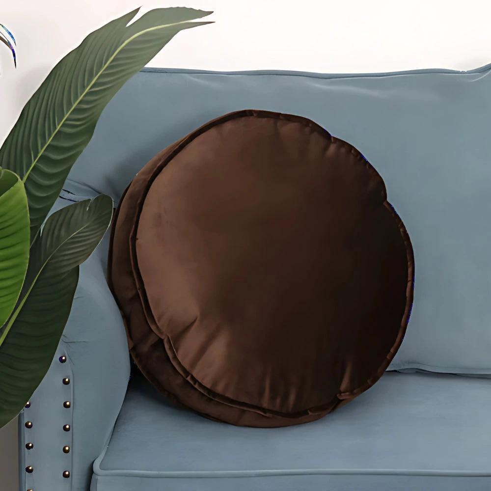 Lavish Velvet Round Cushion by Casa & Beyond