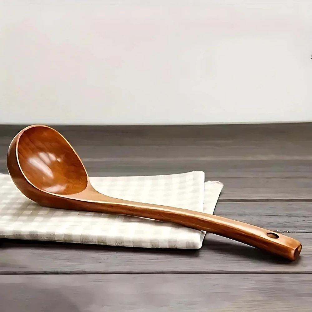Natural Wooden Soup Spoon - 1pc by Casa & Beyond