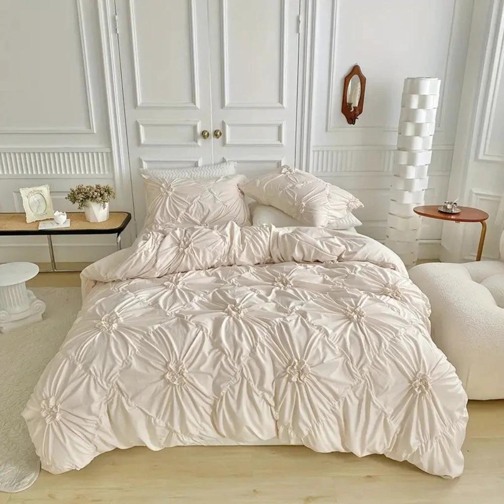 Ruffle Flower Duvet Cover Set by Casa & Beyond