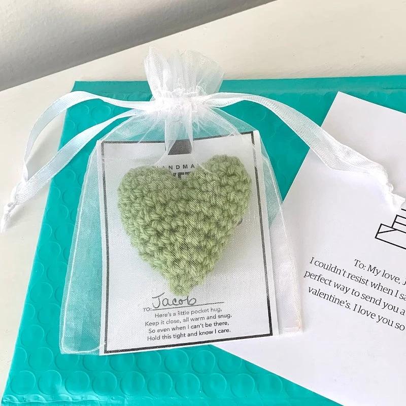 Pocket Hug Crocheted Heart Small Gift by BowLift