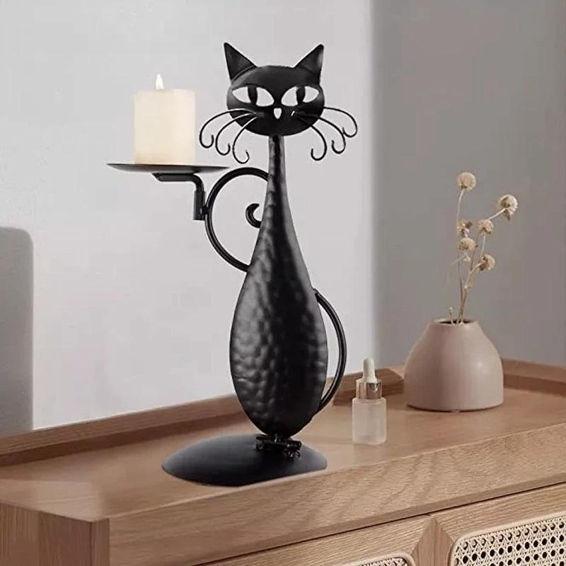 Candle holder black cat by Bowlift