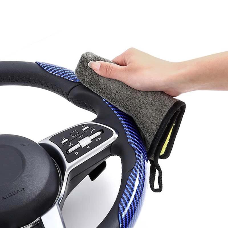 Universal Laser Carbon Fiber Pattern Steering Wheel Cover by BowLift