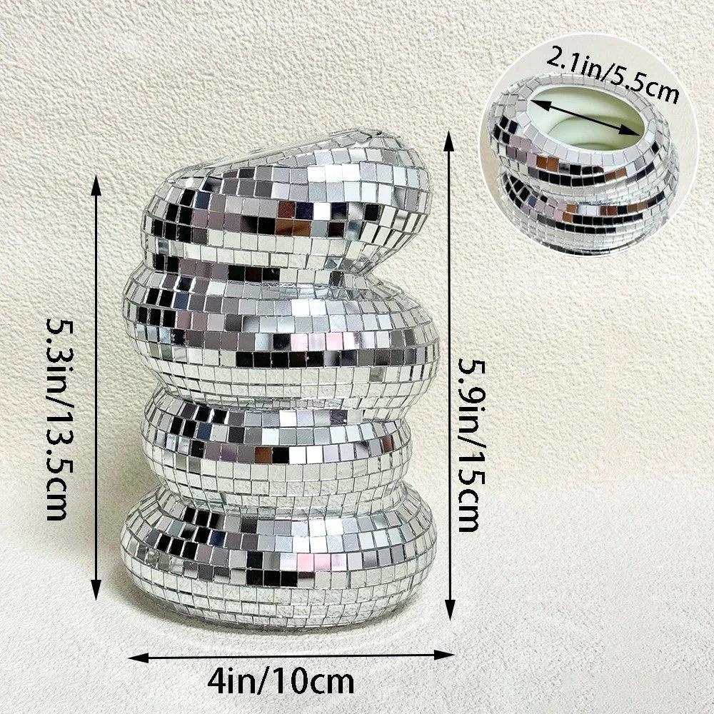 Mirror-clad disco vase with retro charm and modern flair Bowlift by Bowlift