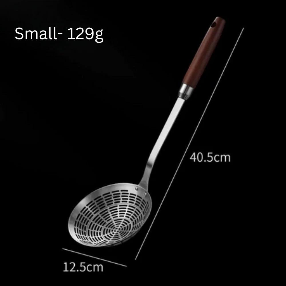 Stainless Steel Wooden Strainer Ladle by Casa & Beyond