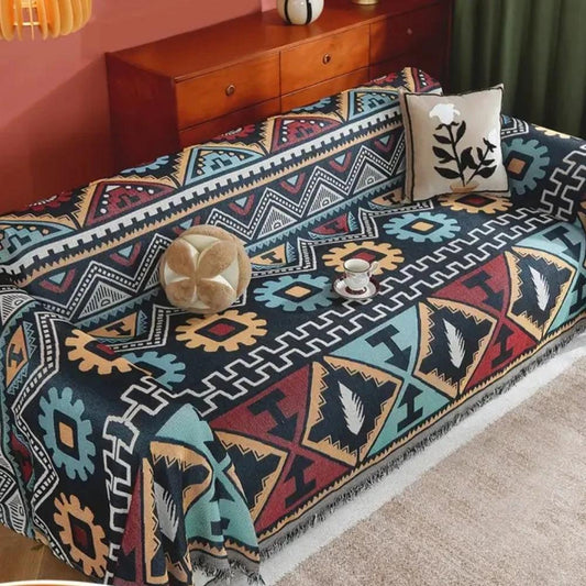 Aztec Geometric Pattern Sofa Cover by Casa & Beyond