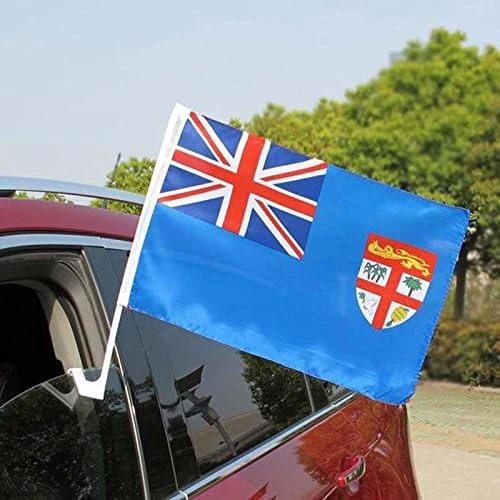 Sweden Car Window Flag 11X16Inch(28x40cm) 100% Polyester, Strong White Flagpole by flagsshop