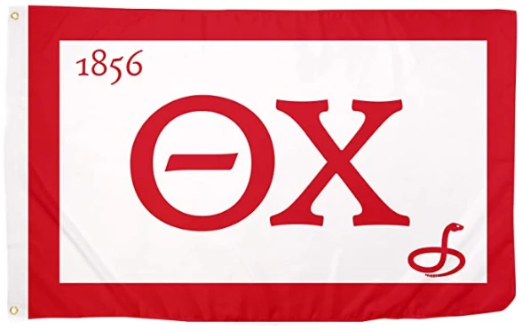 Theta Chi Chapter Main Fraternity Flag-3x5 ft T Chi Letter Banner-3x5 FT Banner-100% polyester-2 Metal Grommets by flagsshop