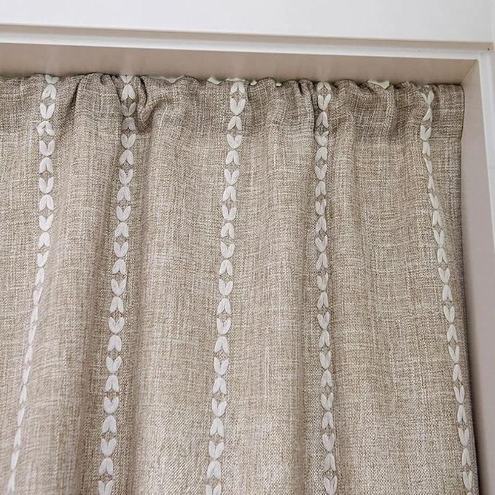 Boho Cotton Linen Kitchen Curtains by Casa & Beyond