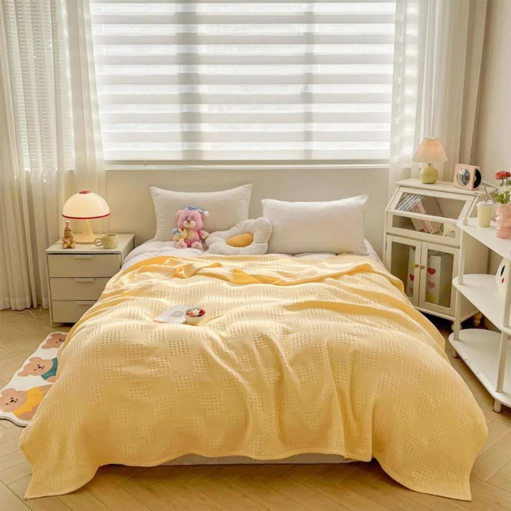 Blush Waffle Checkered Blanket by Casa & Beyond