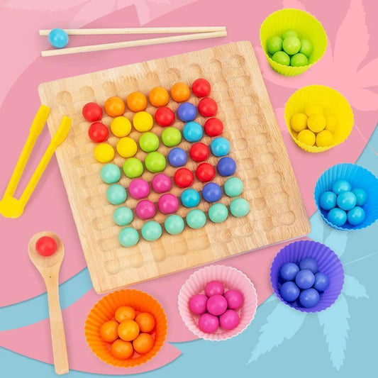 Clip made of wooden beads educational toy by Bowlift