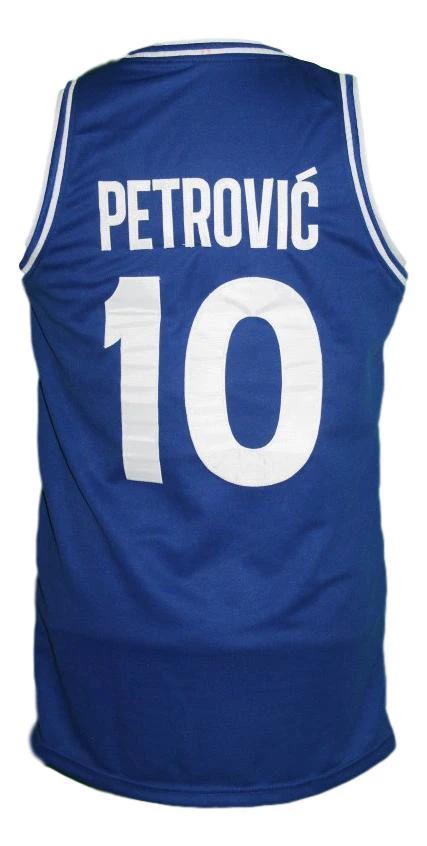 Drazen Petrovic Jersey #10 Kronos Puertas Dintel Euro Basketball Blue by My store basketball