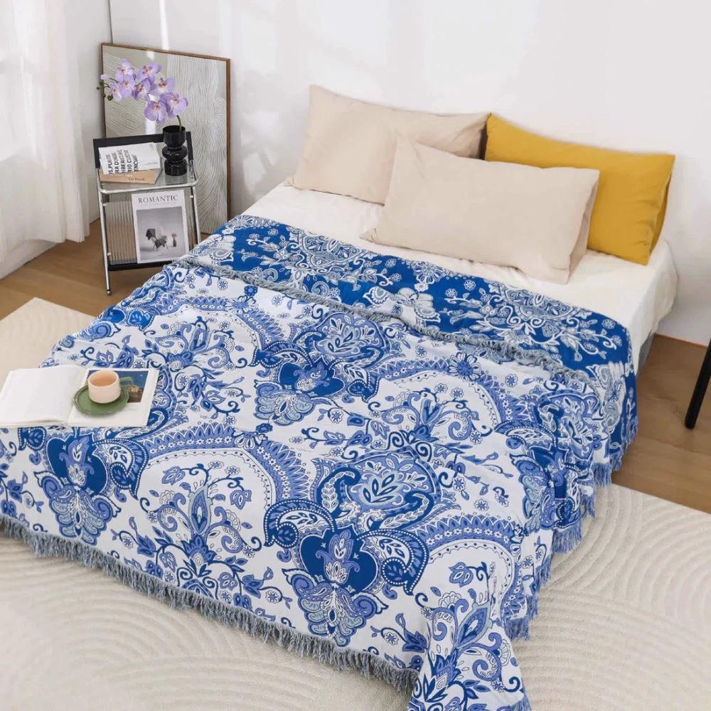 Paisley Dream Cotton Tassel Blanket by Casa & Beyond