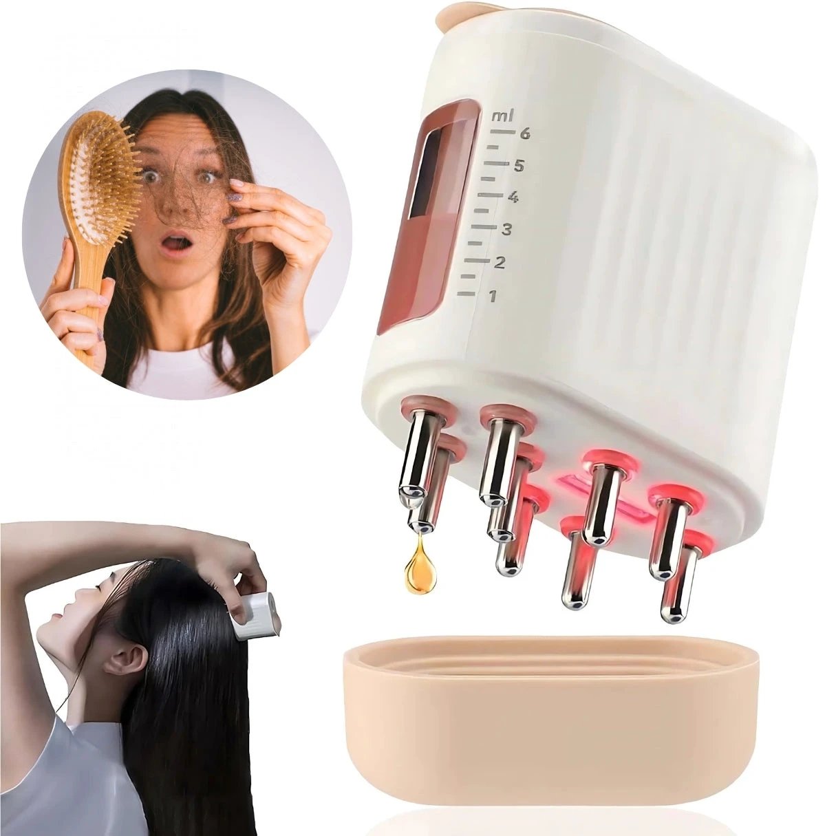 HairVibe Electric Scalp Massager | Improved Blood Circulation – Stress Relief to Promote Hair Growth and Scalp Health Bowlift by Bowlift