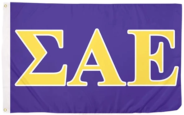 Sigma Alpha Epsilon Letter Fraternity Flag -3 x 5 ft SAE Banner-100% polyester-2 Metal Grommets by flagsshop