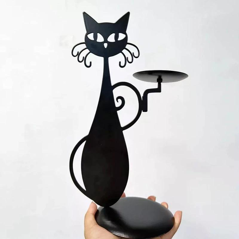 Candle holder black cat by Bowlift