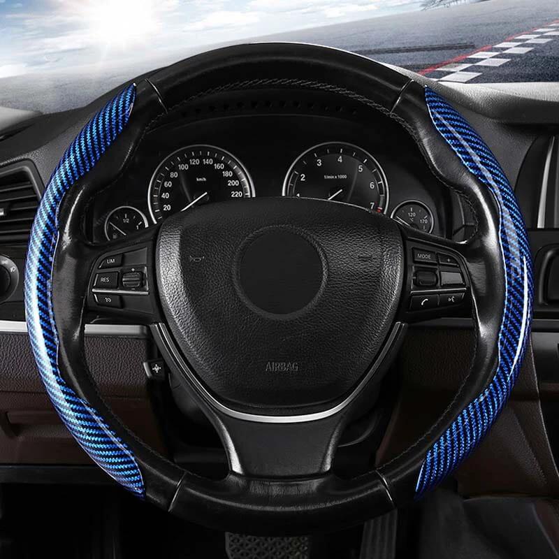 Universal Laser Carbon Fiber Pattern Steering Wheel Cover by BowLift