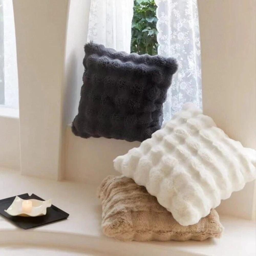 Rabbit Faux Fur Cushion Cover by Casa & Beyond