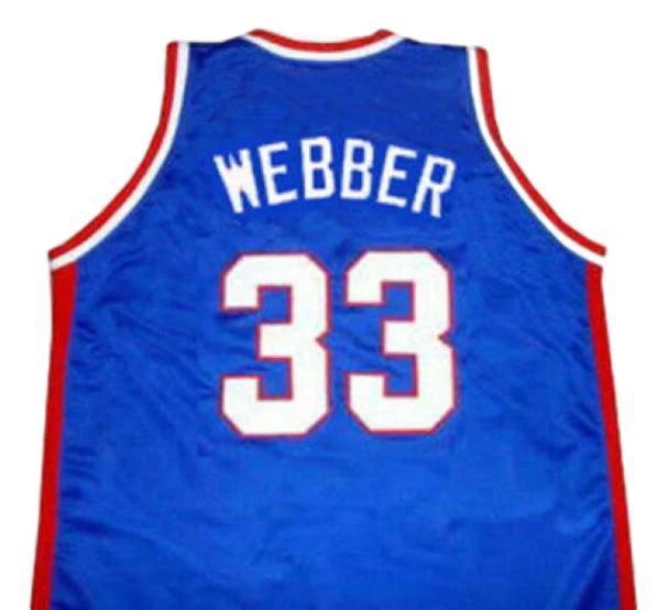 Chris Webber Jersey #33 McDonald's All American Basketball Sewn Blue by My store basketball