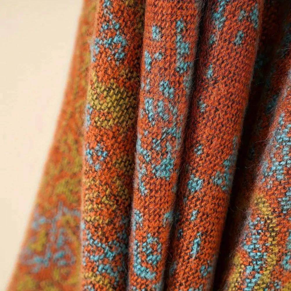 Baroque Pattern Warm Blanket Shawl by Casa & Beyond