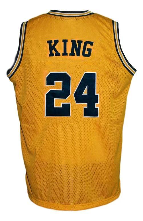 Jimmy King Jersey #24 Michigan College Retro Basketball Sewn Gold by My store basketball
