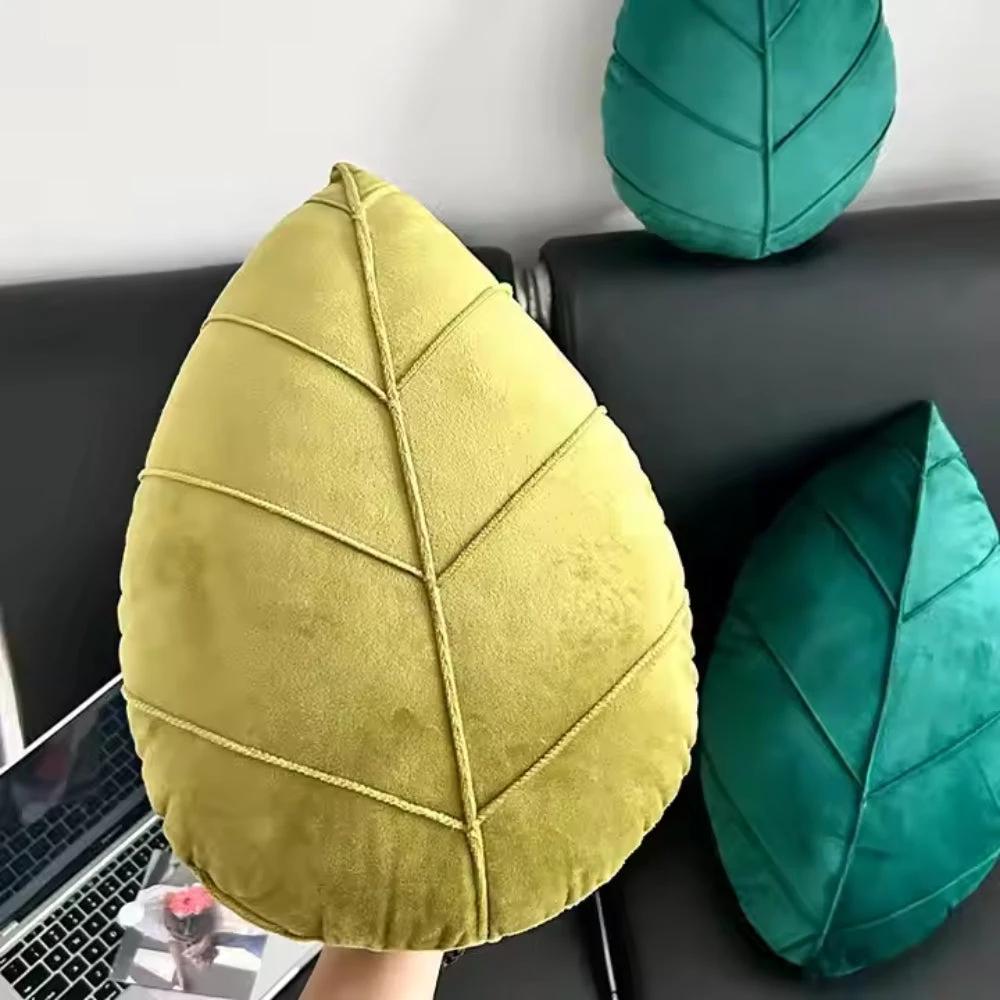 Verdant Flourish Leaf Shaped Cushion by Casa & Beyond