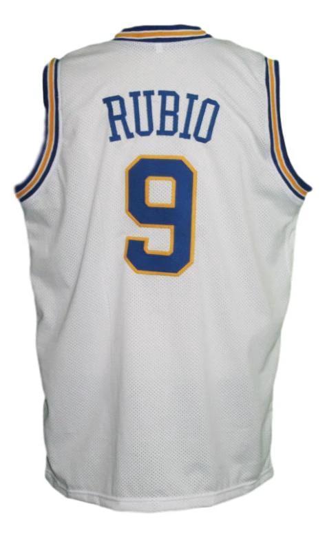 Ricky Rubio Jersey #9 Minnesota Muskies Aba Basketball Sewn White by My store basketball