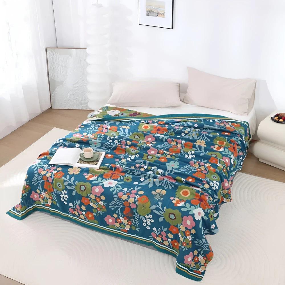 Wildflower Botanical Bliss Cotton Blanket by Casa & Beyond