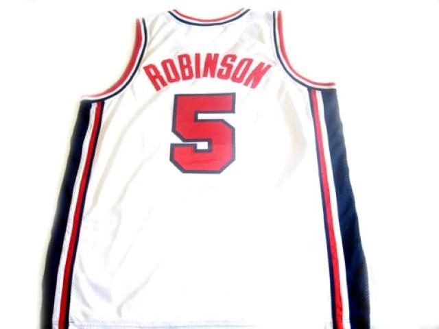 David Robinson Jersey #5 Team USA BasketBall White by My store basketball