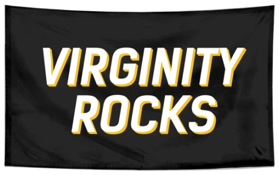 Virginity Rocks Flag-3x5 FT Banner-100% polyester-2 Metal Grommets by flagsshop